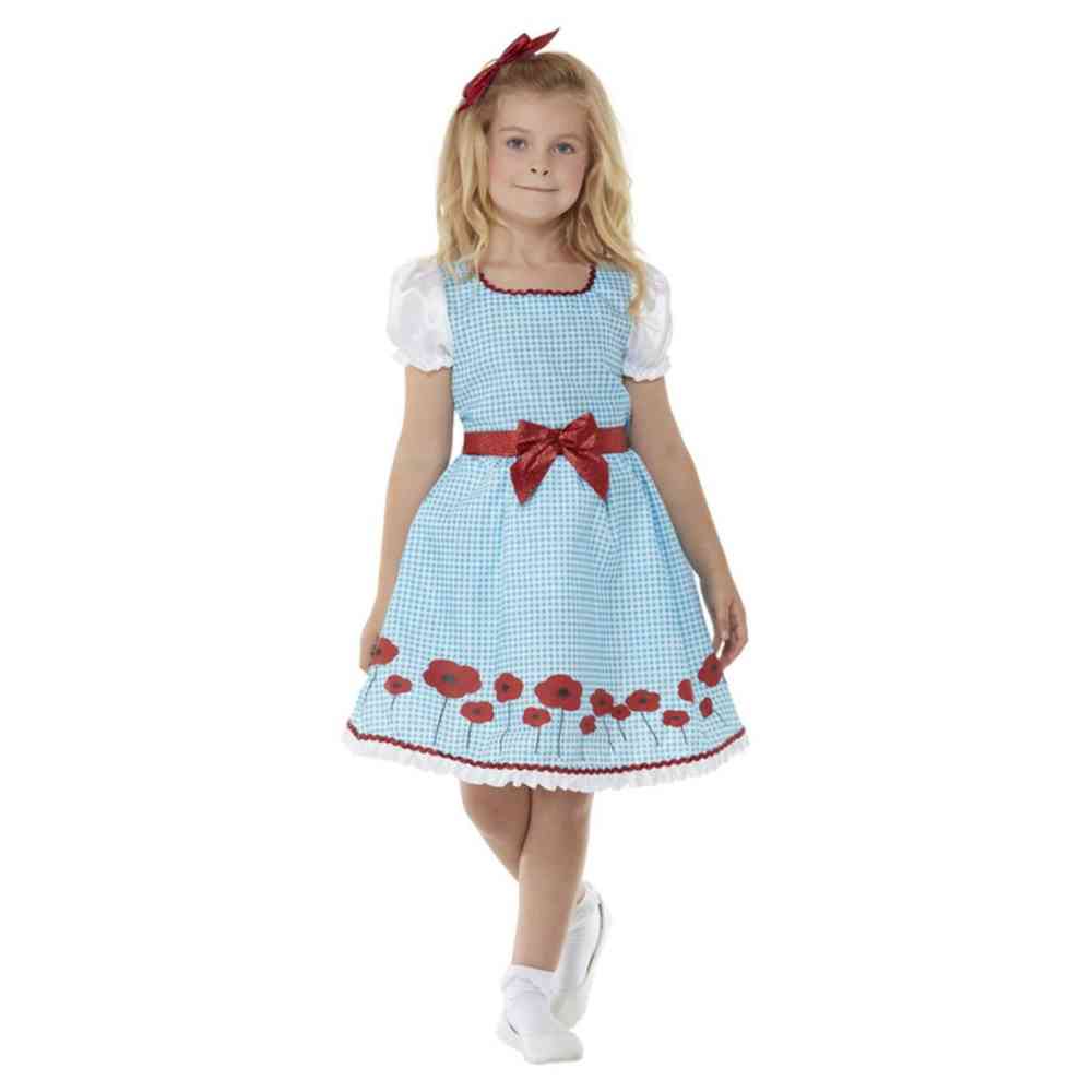 Smiffys - Deluxe Country Girl Costume Kids - Blue